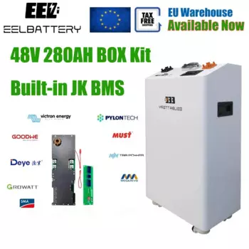 Блок питания для серверов EEL, стойка для батарей LiFePO4 16S 48 В, вертикальная, 280Ah, Штабелируемый, JK BMS 2A, Active Balance