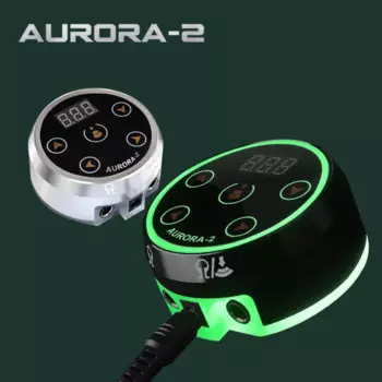 Блок питания для татуировки Aurora 2, обновленный цифровой ЖК-дисплей с адаптером для катушек и роторных тату-пистолетов, мощность с двойным входом