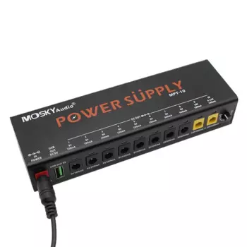 Блок питания MOSKYAUDIO для гитары, 10 изолированных выходов постоянного тока/4-12 в USB-выход для педали гитарных эффектов 9 В, 12 В, 18 в