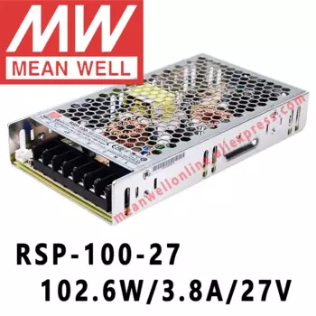 Блок питания с одним выходом с функцией PFC Mean Well RSP-100-27, 27 в пост. Тока/102,6 а/Вт