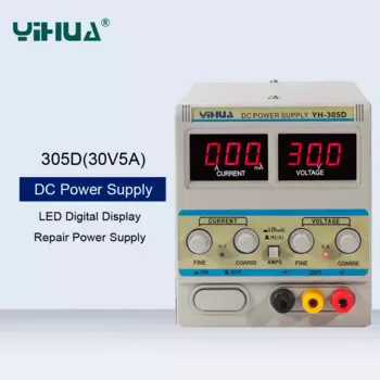 Блок питания YIHUA 305D, Регулируемый источник питания постоянного тока для ремонта лабораторных телефонов, 30 В, 5 А, регулятор напряжения с цифровым дисплеем