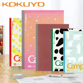 Блокнот KOKUYO Kawaii в японском стиле, 5 шт., блокнот в горошек/клетка, мягкая копия, беспроводная версия, диагональ A5/B5, 40 листов