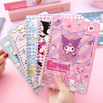 Блокнот Sanrio, 4 шт., милый ежедневник Kuromi Cinnamoroll, Еженедельный планировщик, блокнот, школьные канцелярские принадлежности, оптовая продажа