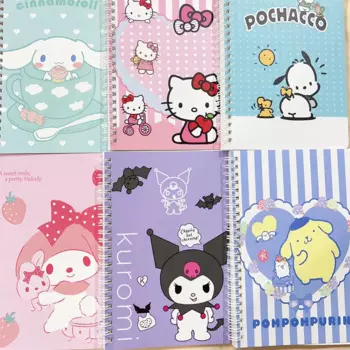 Блокнот Sanrio с Hello Kitty Kuromi 6 шт., портативные книжки-планировщики для студентов, офисные и школьные канцелярские принадлежности