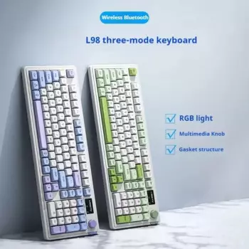 Bluetooth беспроводная механическая клавиатура с тремя режимами, 98 клавиш, Rgb, эффект освещения, электронные спортивные игры, офисные Технические характеристики