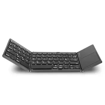 Bluetooth клавиатура A18 карман дважды складной мини-клавиатура Металл Bluetooth складная беспроводная клавиатура с тачпадом для iphone,Tab