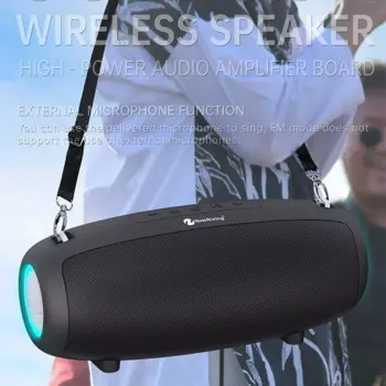Bluetooth-колонки высокой мощности, Портативная колонка с басами, беспроводной стерео сабвуфер, сабвуфер для караоке, домашняя система, музыкальная шкатулка, FM-радио, саундбокс