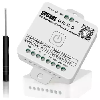 Bluetooth-контроллер Rgbw с Wi-Fi, с поддержкой PWM, Одноцветный, CCT, RGB, RGBW, RGBCCT и SPI, TTL IC-чип, фотолампа