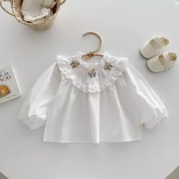 Блузка с вышивкой для девочек 0-5 лет