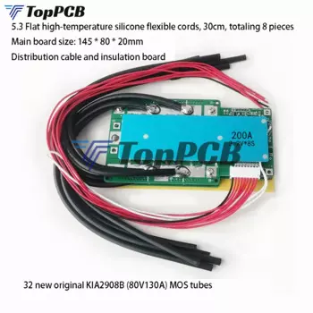 BMS 8S 200A Lifepo4 аккумуляторные батарейки плата защиты от зарядки автофургонный инвертор повышенная зарядка контроль температуры разряда