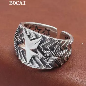 BOCAI Газетница, серебро 925 пробы, винтажная мода, женский и мужской подарок