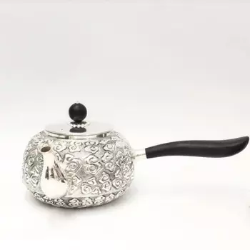 Боковая ручка Xiangyun, серебряный заварочный чайник с ножкой из чистого серебра 999 пробы, ручной Серебряный чайник из чистого серебра, чайник кунг-фу