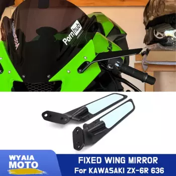 Боковое зеркало заднего вида для мотоцикла ZX6R для Kawasaki Ninja 636 ZX-6R ABS/KRT 2019-2024 ZX-4R ZX-4RR KRT 2024, зеркала с фиксированным крылом
