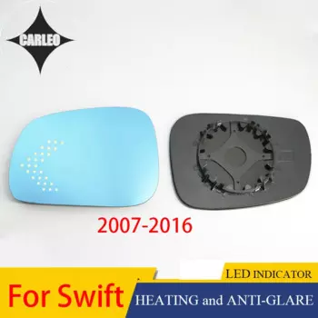 Боковые зеркала автомобиля зеркало заднего вида объектив для Suzuki Swift 2007-2016 Синий HD Стекло большой угол обзора с подогревом Функция и светодиодный индикатор светильник