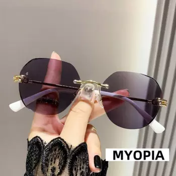 Большие круглые очки для близорукости, меняющие цвет, женские очки высокой четкости для близорукости, фотохромные очки для близорукости