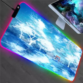 Большой коврик для мыши с японским ландшафтом RGB, геймерский скоростной коврик для клавиатуры, коврик для ноутбука, противоскользящий большой коврик для мыши, коврик для геймеров