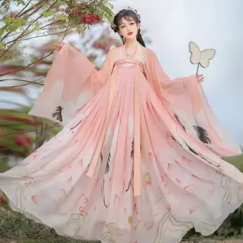 Большой размер 2XL Hanfu женский традиционный китайский костюм для косплея династии Тан сценическое танцевальное платье красное розовое платье Hanfu плюс размер