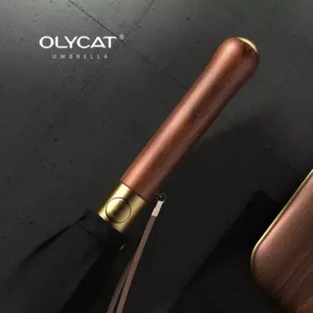 Большой зонт Olycat для мужчин и женщин, уличный портативный зонтик от дождя и ветра, длинный автоматический, для гольфа, черный