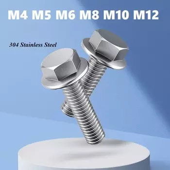 Болты с фланцем из нержавеющей стали 304 M4 M5 M6 M8 M10 M12