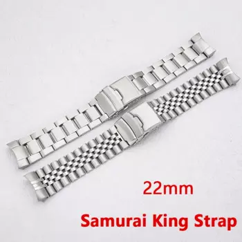 Браслет для часов Samurai King, складной, ClaspSolid, изогнутый, совместимый с Samurai King, браслет из нержавеющей стали 22 мм