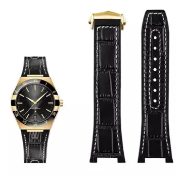 Браслет PCAVO из натуральной кожи с силиконовой основой для часов серии Omega Constellation Perfect Observatory 131.13 Manhattan