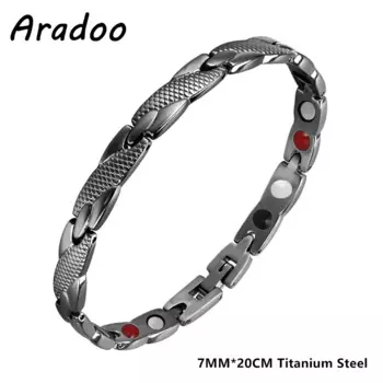 Браслет с драконом из титановой стали ARADOO, браслет с дальним инфракрасным анионом, магнитные женские браслеты
