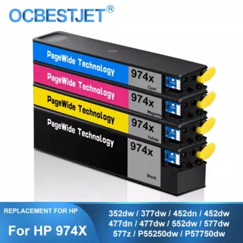 [Брендовая вечеринка] для HP 974 974X 974XL, совместимый картридж с пигментными чернилами 352dw 377dw 452dn 452dw 477dn 477dw 552dw