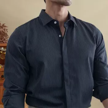 Британский стиль Camisa Hombre Деловой офисный смокинг Мужская полосатая рубашка Мужская рубашка с длинным рукавом Социальная вечеринка Классическая рубашка Мужская одежда