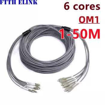 Бронированный оптоволоконный патчкорд 1–50 м, 6-жильный OM1 MM 6C SC LC FC ST APC, многомодовый 6-волоконный оптический соединительный кабель ftthELINK 20 м 30 м 40 м