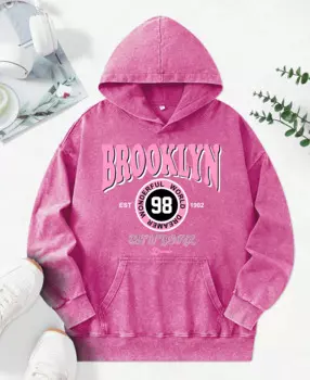 Brooklyn Wonderful World Dreamer с принтом, женские потертые толстовки, модная толстовка с карманами, хлопковая удобная одежда, толстовка большого размера