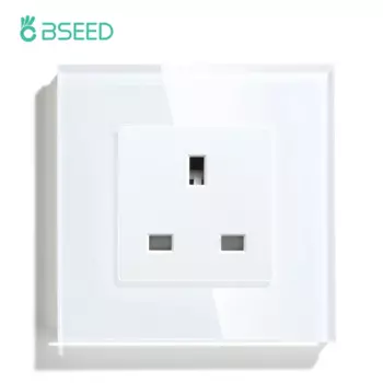 BSEED Британская настенная розетка 13A чёрная/белая