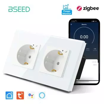 BSEED Двойная розетка из стекла 16A