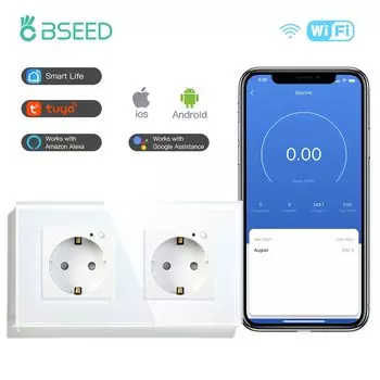 Bseed Двойная умная розетка для мониторинга энергии
