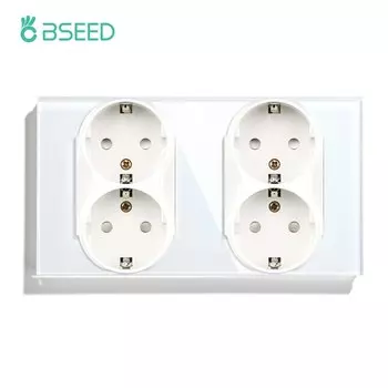 BSEED Двойные стеклянные розетки 16A