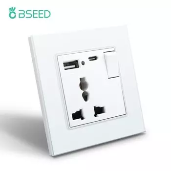 BSEED Sinlge универсальная розетка с USB