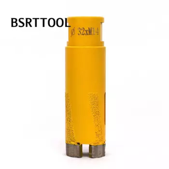 BSRTTOOL 32 мм сухое паяное твердым припоем в вакууме сверло сердечника M14 резьба для гранита мрамора камня Сверление резки
