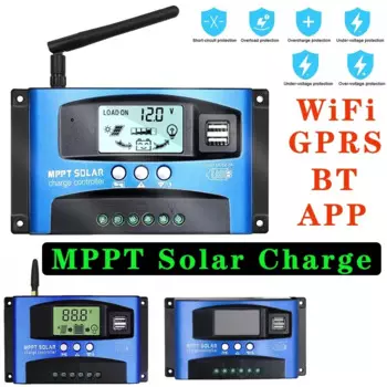 BT Style 12V-60V -- MPPT Контроллер заряда солнечной батареи 30A 40A 50A 60A 100A Управление через приложение GPRS Bluetooth Wi-Fi Двойной регулятор зарядного устройства USB