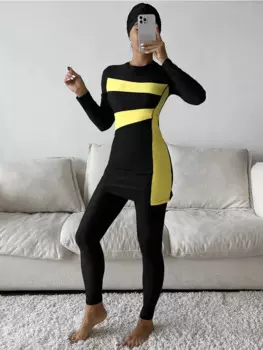 Burkini женский сдержанный купальник из 3 частей, Мусульманский купальник