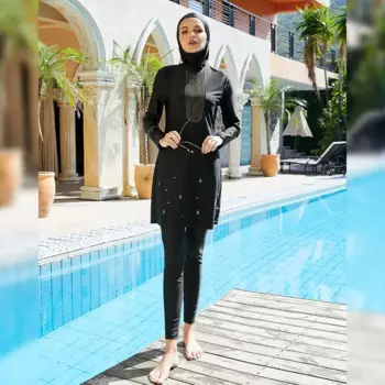 Burkinis 2023, женский купальник с длинным рукавом и хиджабом, мусульманский скромный буркини, исламский купальник, купальный костюм, купальные костюмы, пляжная одежда
