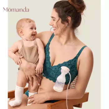 Бюстгальтер без косточек MOMANDA для грудного вскармливания, беспроводной кружевной бюстгальтер с подкладкой из 100% хлопка для беременных женщин A131