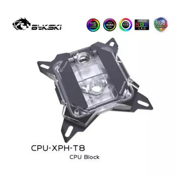 Bykski CPU-XPH-T8 Кулер процессора водяного охлаждения Водяной блок для Intel I7 Lga115x/2011/2066 RGB/RBW освещения