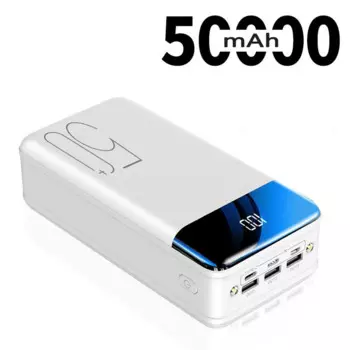Быстрая зарядка Power Bank для iPhone Xiaomi Huawei 3 USB Type C Портативное зарядное устройство Мобильный внешний аккумулятор Powerbank 50000 мАч