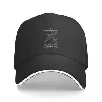 C-130 Hercules American Military Transport Aircraft Plane Blueprints Diagrams Baseball Cap sun caps funny hat Men's Women's