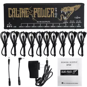 Caline CP-04 Гитарный блок питания для педали эффектов 9 В/12 В/18 В Защита от короткого замыкания/тока 10 изолированных выходов с адаптером