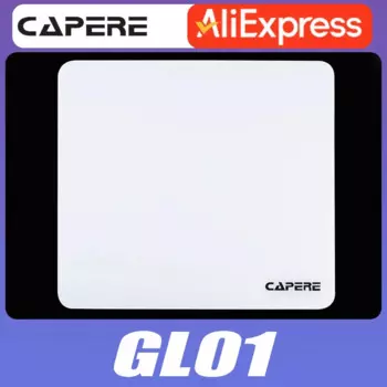 Capere GL01 Стеклянный коврик для мыши Противоскользящий полностью закаленный гладкий водонепроницаемый игровой коврик для киберспорта Черный минималистичный игровой коврик в подарок