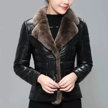 Casaco feminino пуховик из хлопка модное женское короткое кожаное пальто искусственный мех 2023 зимние кожаные куртки женская верхняя одежда