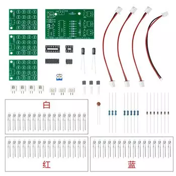 CD4017 + NE555 Вспышка Взрыво-мигающий светодиодный комплект для самостоятельного обучения Электронный комплект Стробоскопический модуль Производственный дизайн