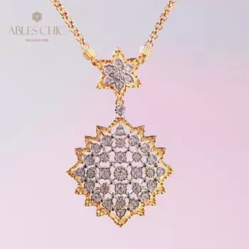 Цепочка из серебра 925 пробы с кулоном из фианита