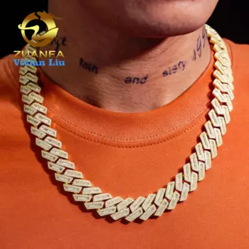 Цепочка из серебра 925 пробы с муассанитом, в стиле хип-хоп