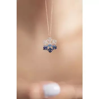 Цепочка из серебра 925 пробы с подвеской-снежинкой